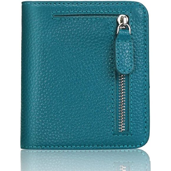 Leather Wallets for Ladies Small Compact Bifold Pocket RFID Blocking Genuine - Picture 1 of 6